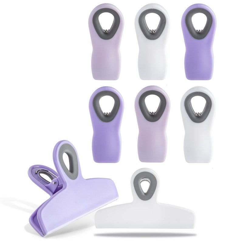 COOK WITH COLOR COOK WITH COLOR Bag Clips  Heavy Duty Chip Clip and Refrigerator Magnet Clips for Food Storage with Air Tight Seal Grip Lavender Pack of 8 