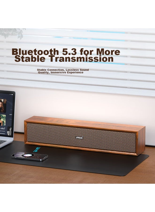 SADA V-191 Computer Speakers, Bluetooth Speaker, Home Desktop Wired Usb Speakers, Laptop Long Wooden Subwoofer, Computer Multimedia Speakers - Image 2