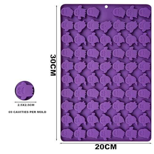 KBTBAK Halloween Silicone Mini Candy Molds, Mini Pumpkin and Ghost Molds, Silicone Treat or Trick Molds for Halloween Candy, Chocolate, Gummy, Cookies, Jelly, Set of 2 - Image 2
