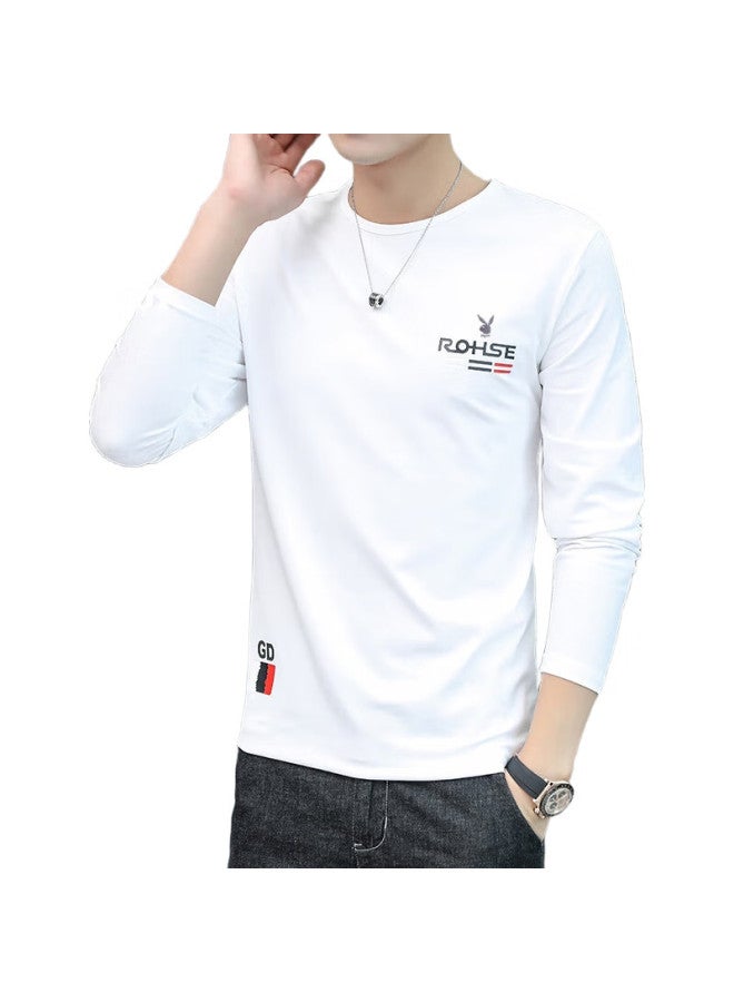 PLAYBOY Long-Sleeve T-Shirt For Men, Spring And Autumn Men'S Trendy Undershirt, Solid Color Cotton Top, Casual Menswear - Image 2