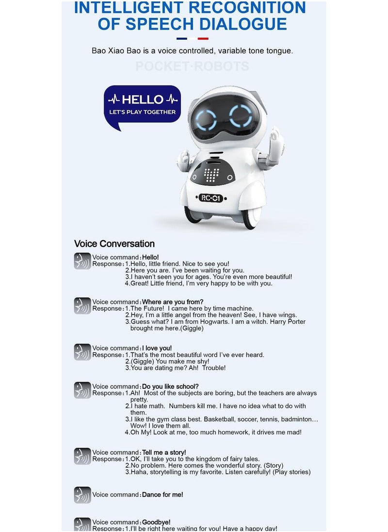 null - Pocket Emo Robot Talking Interactive Dialogue Voice Recognition Record Singing Dancing Telling Story Mini Robot Toy - Image 1