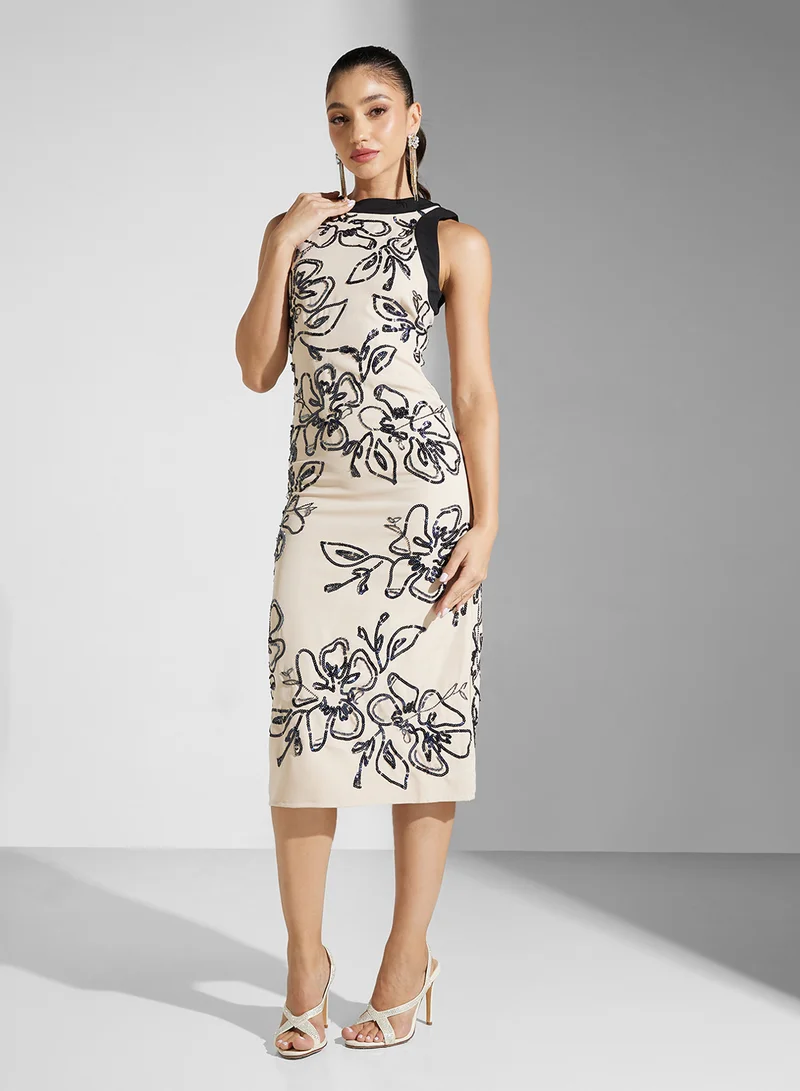 Frock and Frill Floral Sheath Dress