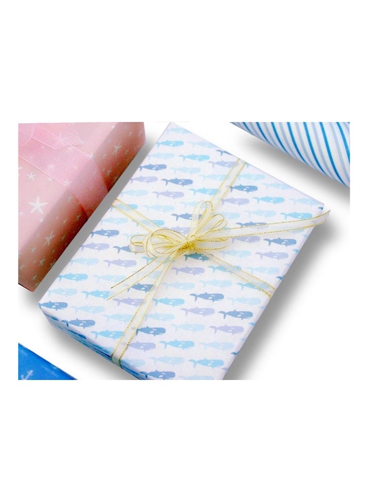 Zeemey 10 Sheets of Blue and Pink Ocean-Themed Matte Kraft Gift Paper | Thick Wrapping Paper | Birthday Gifts, Holiday Decorations, Creative Crafts, Wedding Souvenirs (70x50cm) - Image 5