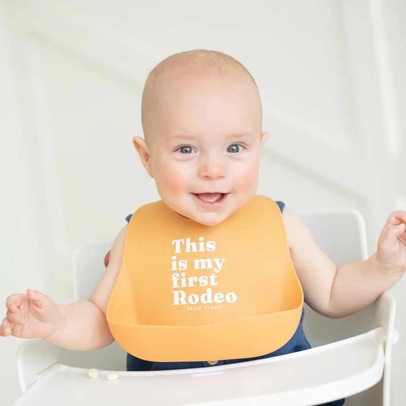 Bella Tunno Baby Bib for Eating, Waterproof Silicone Bib with Large Food Catcher, Adjustable Fit for Babies 4-12 months & Toddlers 1-3 Years, Boys & Girls, This Is My First Rodeo - Image 2