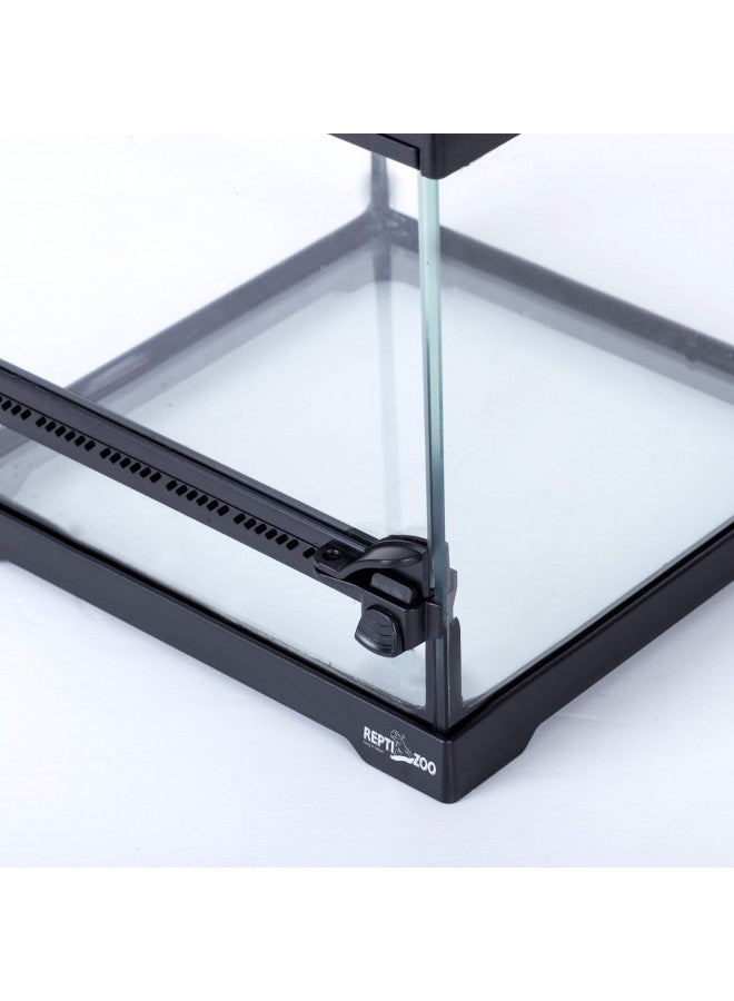 REPTIZOO REPTIZOO Mini Reptile Glass Terrarium Tank 8"x8"x8", Front Opening Door Full View Visually Appealing Mini Reptile or Amphibians Glass Habitat  - Image 5