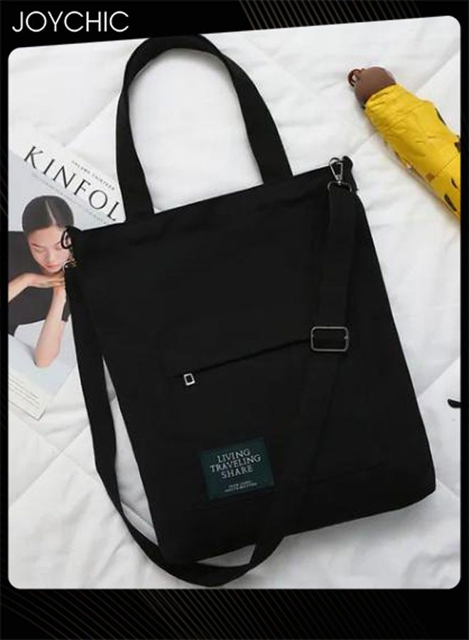 Joychic Korean Style Large Capacity Student Canvas Bag Lightweight Foldable Outdoor Tote Bag Multi Pockets for School Women Men - Image 2