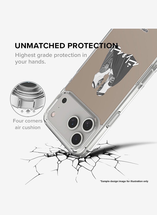 Stylizedd غطاء آيفون 17 برو ماكس [متوافق مع MagSafe] غطاء مغناطيسي رقيق شفاف - الشيخ زايد والشيخ راشد، أزرق داكن - Image 4