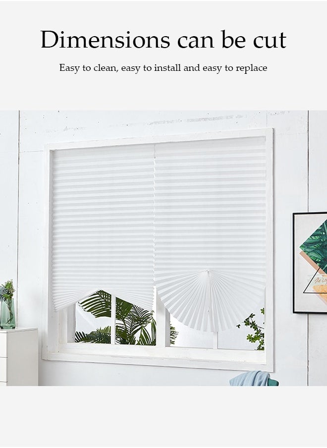 DUNISO 2 Pieces of Pleated Window Shades，Cordless Blackout Pleated Fabric Shade，Self Adhesive Heat Insulation Window Shades Curtains，Can Be Cleaned and Trimmed，Easy to Install，for Bedroom, Bathroom, Living Room，Balcony, Restaurant(120*150CM)  - Image 5