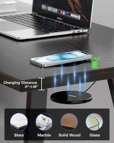 Eazpower Invisible Wireless Charger, 0-30mm Under Desk Wireless Charger, Dual Uses On or Hidden Under Table Charging Pad for Nightstand for iPhone 17/17 Pro/17 Pro Max/17 Air/16/15/14/Samsung Phone - Image 5