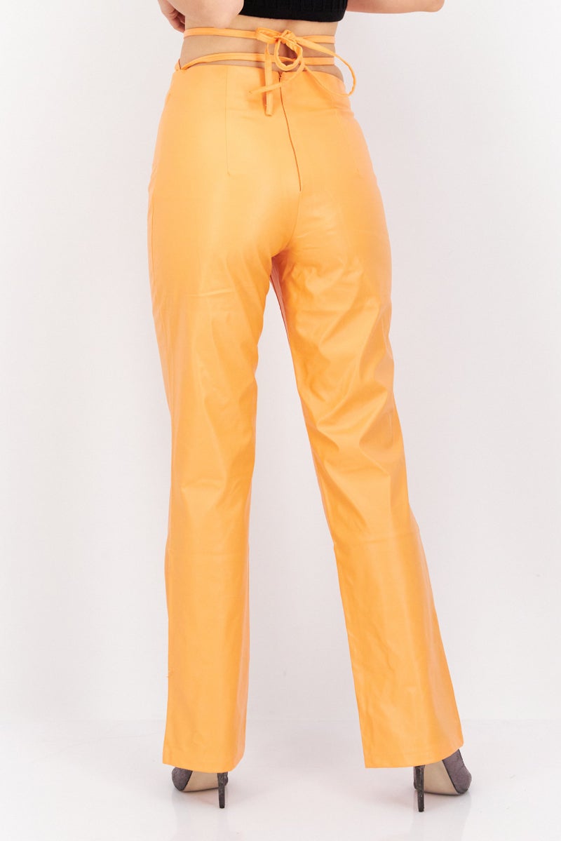 MISSY EMPIRE سروال نسائي ضيق مستقيم بلون برتقالي - Image 3