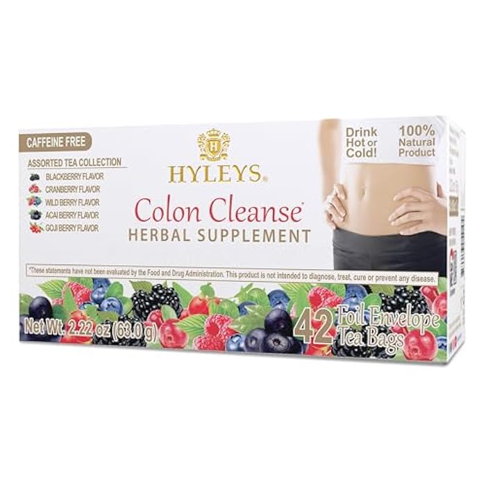 Hyleys Colon Cleanse Tea Assorted Flavors - 42 Tea Bags (1 Pack) - Image 1