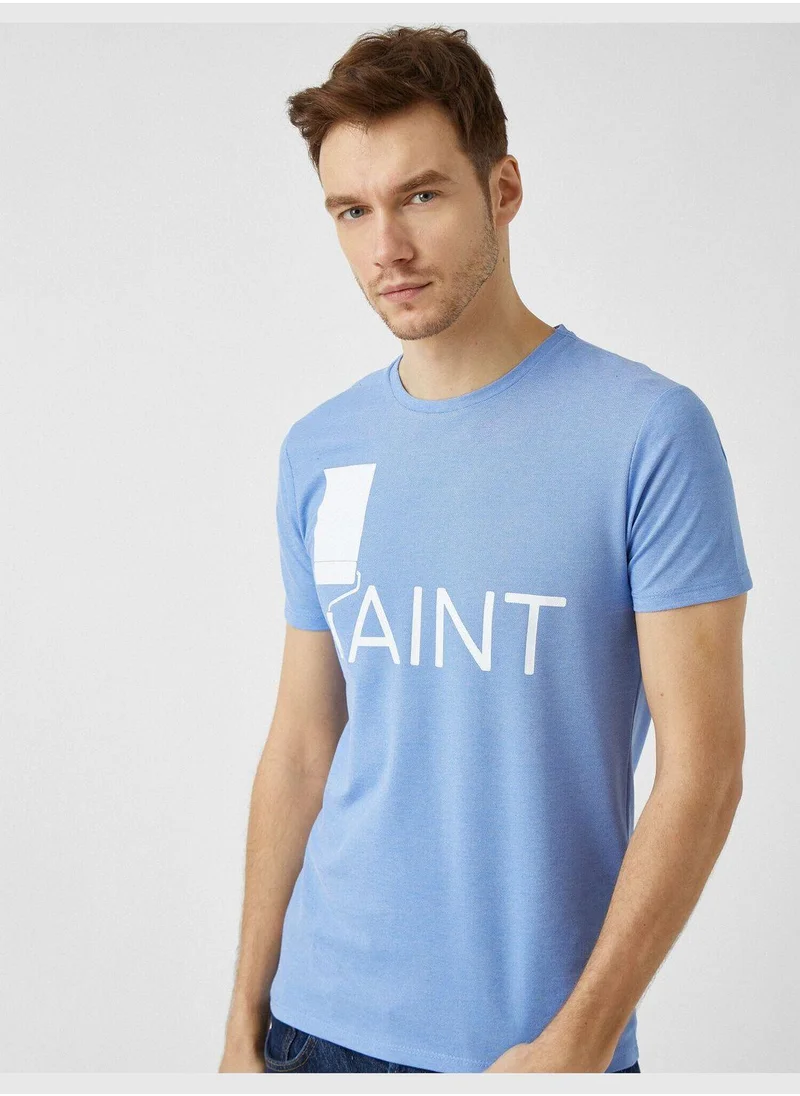 كوتون Letter Printed T-Shirt Short Sleeve Cotton