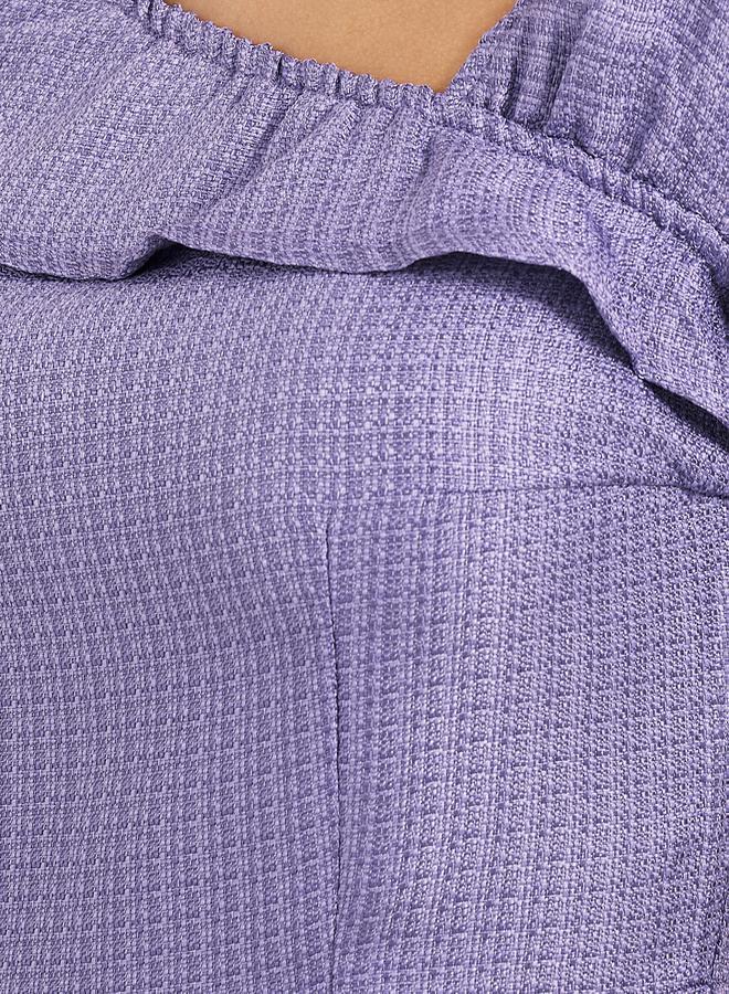 Styli Lilac Flounce Midi Dress  - Image 3