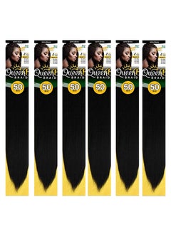Urban Beauty Queen B Braiding Hair Pre Stretched 50 Color 1B 6 packs 