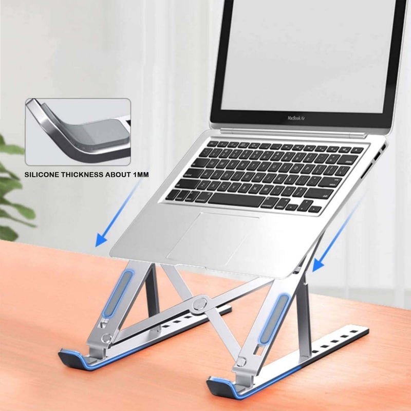 Avenn Avenn Laptop StandLaptop Holder RiserComputer Tablet Stand 6 Angles Adjustable Aluminum Ergonomic Foldable Portable Desktop Holder Compatible with MacBook HP Dell Lenovo All Other Notebook - Image 3