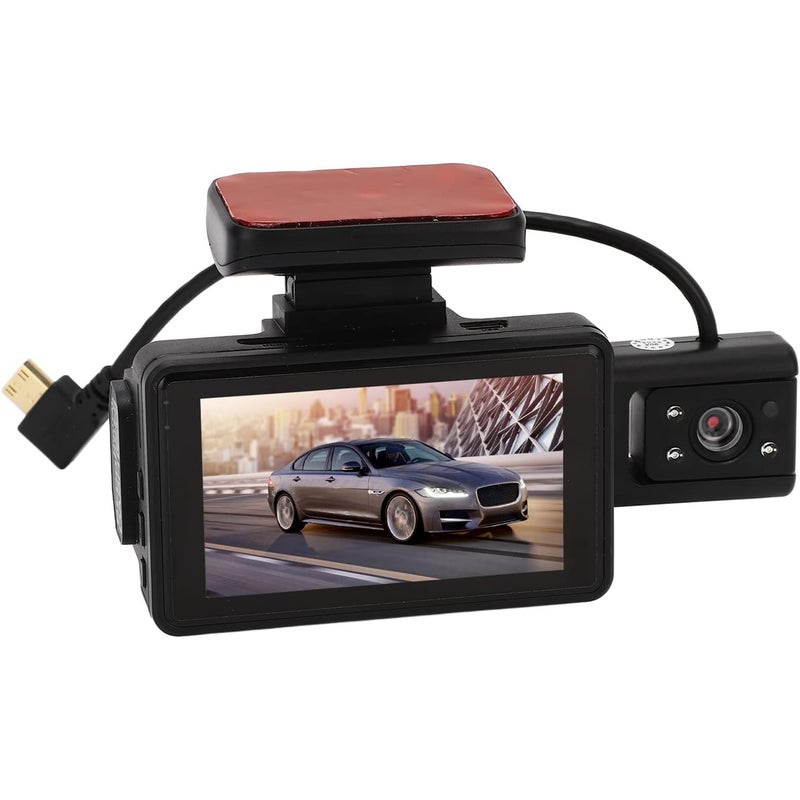 Dual Driving Recorders, 3.0-inch IPS Screen In Front Of And Inside The Car, 170°Wide-angle Motion Detection Cycle Recording Clear Images, In Car Hard Disk Recorder - Image 3