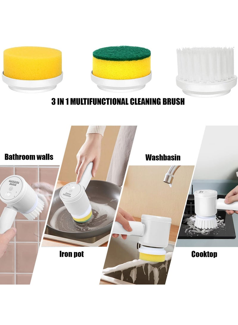 SYOSI Electric Spin Scrubber, Electric Cleaning Brush for Bathroom Rechargeable Scrubber with 3 Replaceable Cleaning Brush Heads for Tub Floor Tile Window Kitchen - Image 2