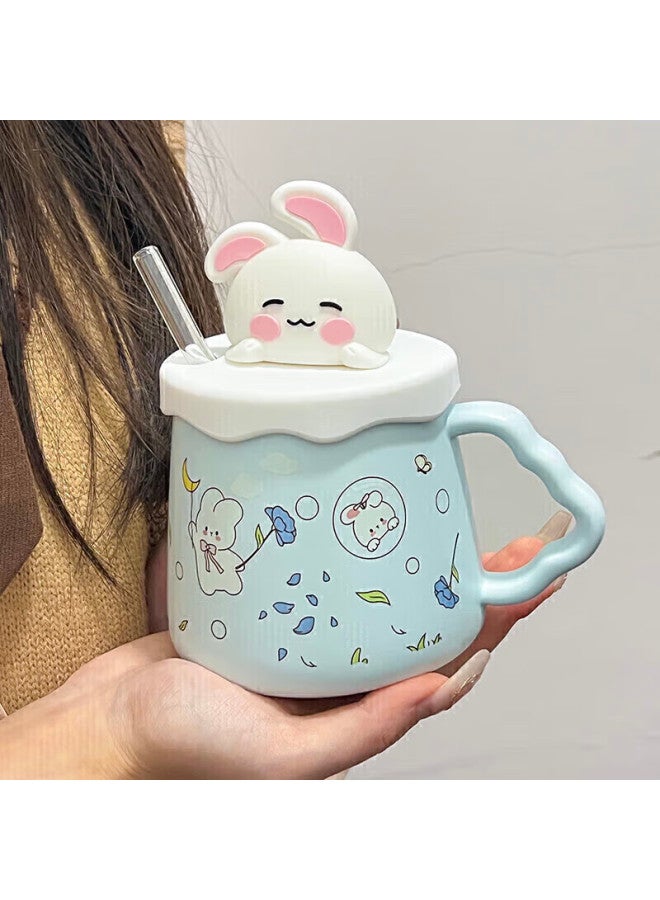 Pakchoice Ceramic Mark Cup With Lid High Value Cup Girlfriend Birthday Gift Bestie Gift Office Straw Water Cup - Image 1