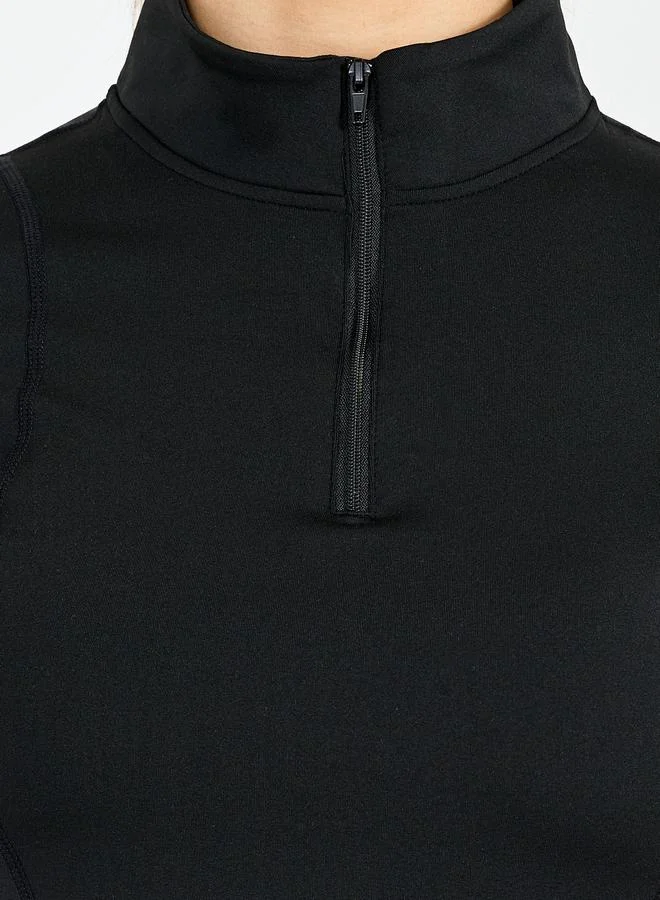 Styli Fleece Half Zip Long Sleeves Top & Leggings Set