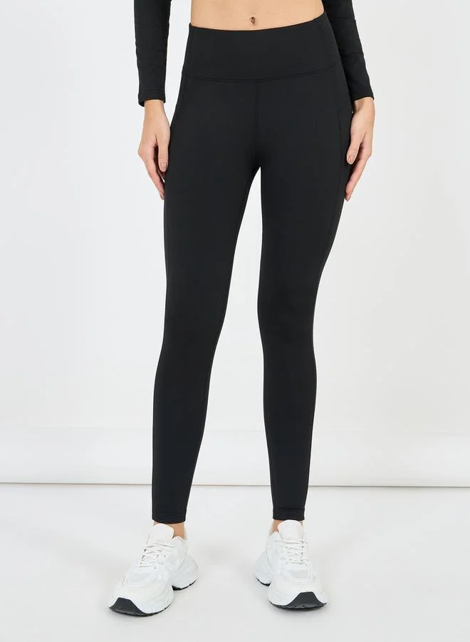 Styli Fleece Half Zip Long Sleeves Top & Leggings Set
