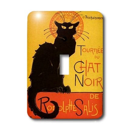 3dRose lsp_24933_1 Cats Le Chat Noir Toggle Switch, Multi-Color - Image 2