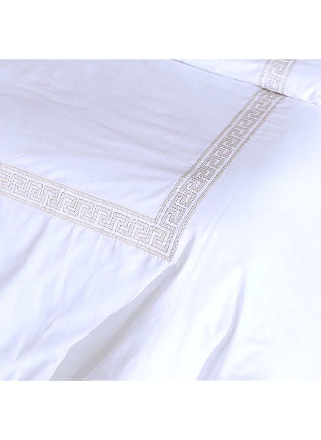 DANUBE HOME - Bloom Eunoia Embroidered 5 Piece King Comforter Set 100% Cotton 200 Thread Count Spi Percale Filling 100% Polyester Breathable Bedding Sheet And Pillow Cases L 240x260 cm White - Image 1