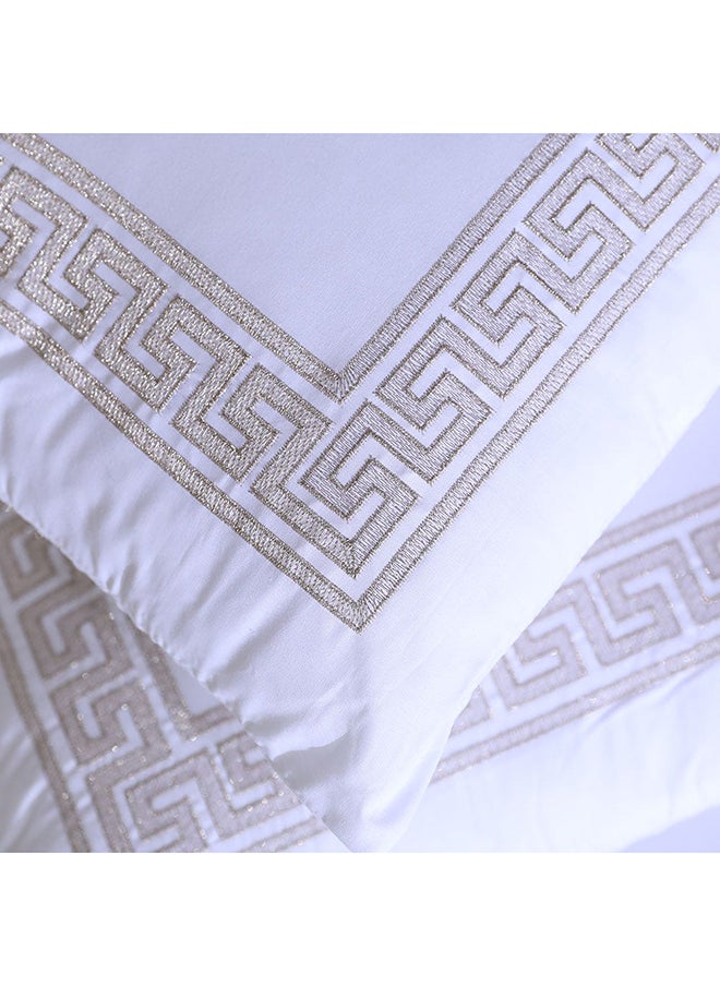 DANUBE HOME - Bloom Eunoia Embroidered 5 Piece King Comforter Set 100% Cotton 200 Thread Count Spi Percale Filling 100% Polyester Breathable Bedding Sheet And Pillow Cases L 240x260 cm White - Image 1