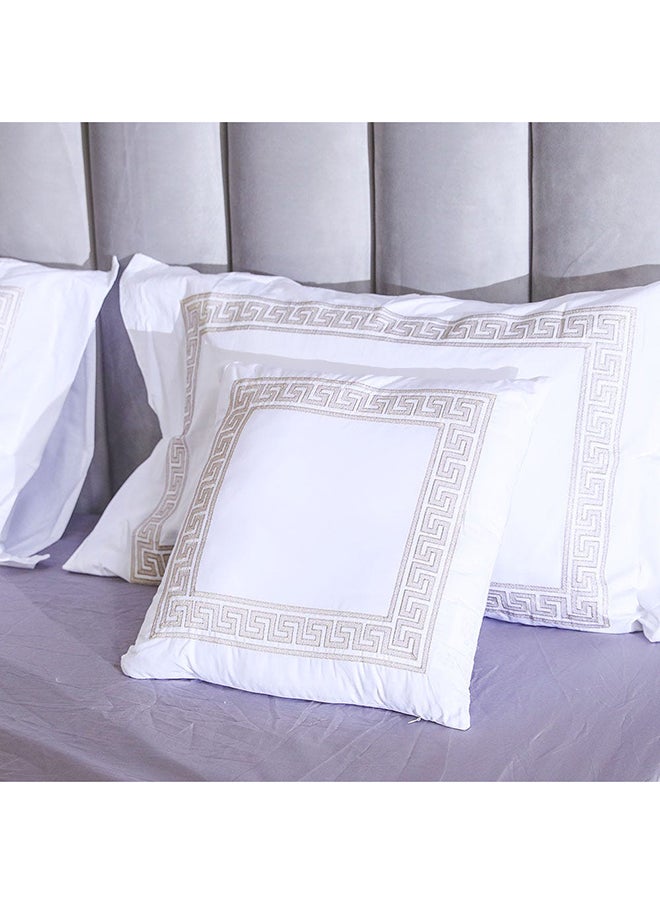 DANUBE HOME - Bloom Eunoia Embroidered 5 Piece King Comforter Set 100% Cotton 200 Thread Count Spi Percale Filling 100% Polyester Breathable Bedding Sheet And Pillow Cases L 240x260 cm White - Image 1