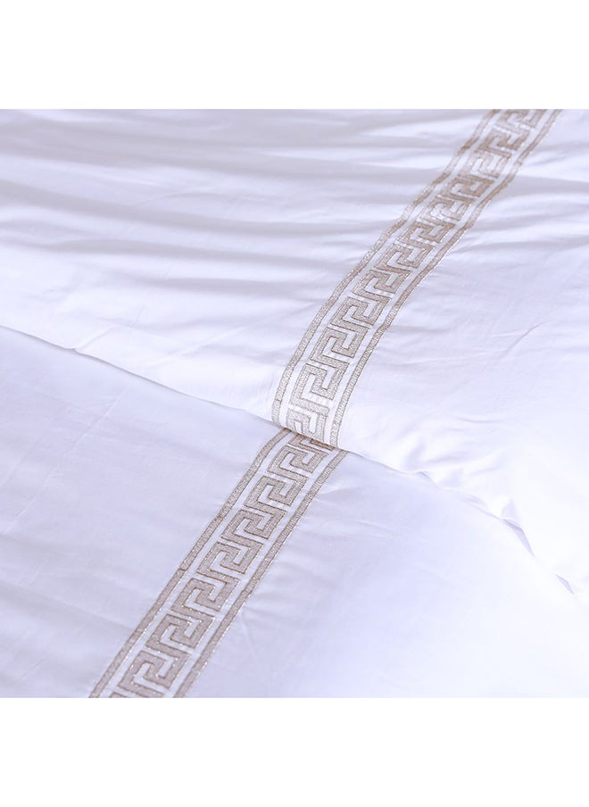 DANUBE HOME - Bloom Eunoia Embroidered 5 Piece King Comforter Set 100% Cotton 200 Thread Count Spi Percale Filling 100% Polyester Breathable Bedding Sheet And Pillow Cases L 240x260 cm White - Image 1