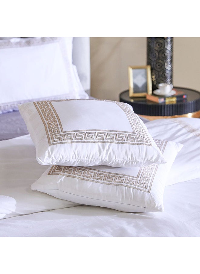 DANUBE HOME - Bloom Eunoia Embroidered 5 Piece King Comforter Set 100% Cotton 200 Thread Count Spi Percale Filling 100% Polyester Breathable Bedding Sheet And Pillow Cases L 240x260 cm White - Image 1