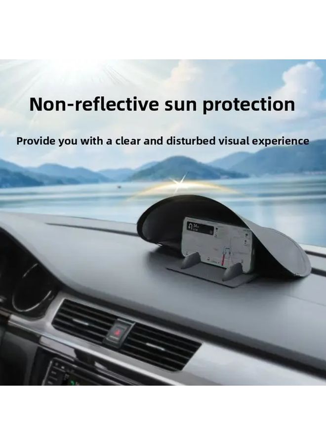 Premium Car GPS Sun Visor Black UV Protection Soft Polyester Fit For Most Vehicles Clear Display Adjustable Headrest Ideal For Outdoor Driving Sleek Automotive Accessory - Image 1