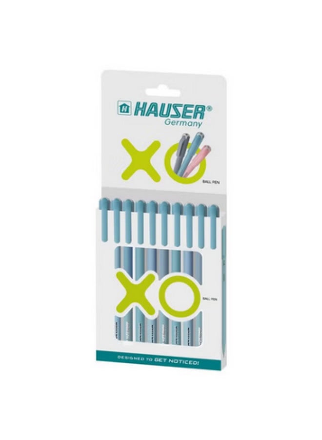 هاوزر جيرماني قلم حبر جاف أصلي من Hauser XO مقاس 0.7 مم، تصميم بسيط وأنيق، لمسة نهائية غير لامعة وجسم صلب، حبر منخفض اللزوجة مع طرف متين للغاية، حبر أزرق، عبوة من 10 أقلام - Image 4