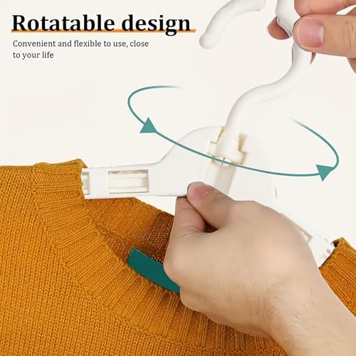 LivingBasics 4 Pieces Expandable Hangers for Clothes with 360° Rotating Hook/Extendable Hanger for Kids/Telescopic Wardrobe Hanger Ideal for Coat, Sweaters, Jackets, Bath Towels, Pants (Cream) - Image 4