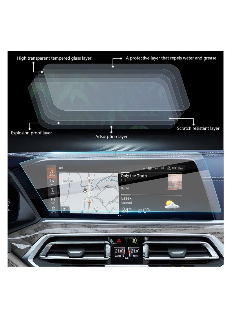 SYOSI Car Navigation Display Screen Cover, Tempered Screen Protector for BMW X5/X7 2019 2020 2021 2022, Touchscreen Protective Film, Tempered Glass Screen Protector for BMW Accessories - Image 5