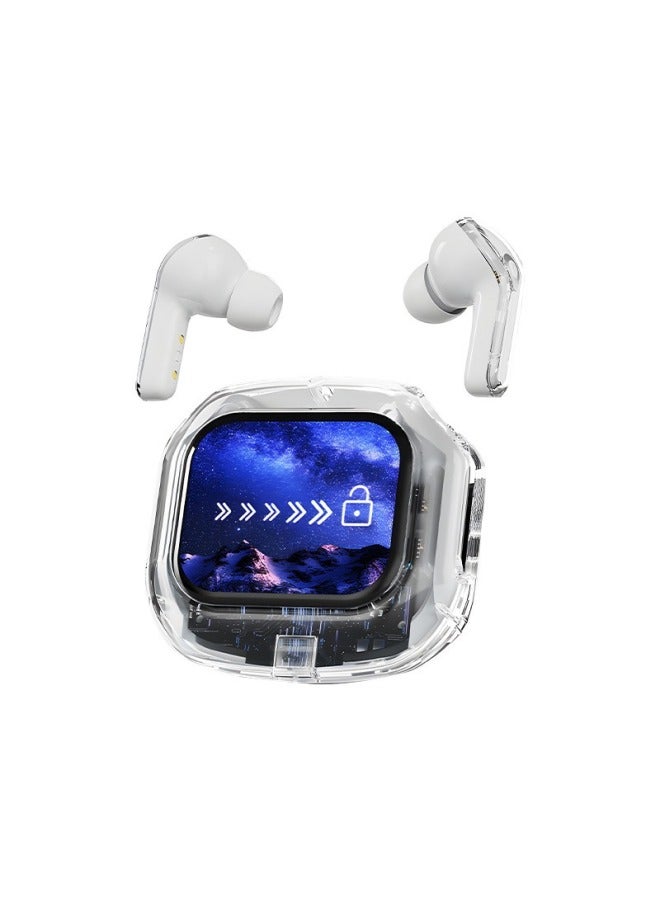 Explosive Bluetooth Headset Air Max Digital Display Color Screen Multi-function High Color Value Game Computer Headset-Color:White