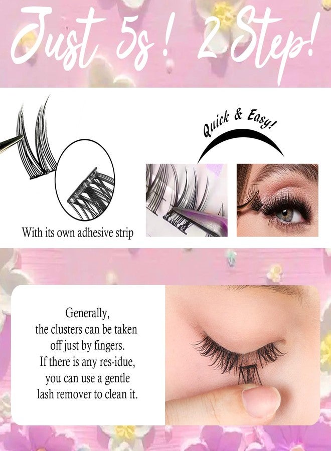 BERSHNOR Self Adhesive Eyelashes Individual Lash Clusters Pre Glued Eyelash Clusters for Date Glue-Free False Lashes - Image 5