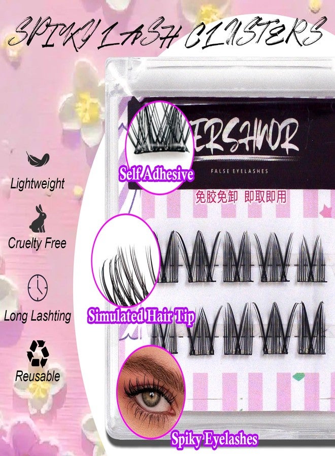 BERSHNOR Self Adhesive Eyelashes Individual Lash Clusters Pre Glued Eyelash Clusters for Date Glue-Free False Lashes - Image 4