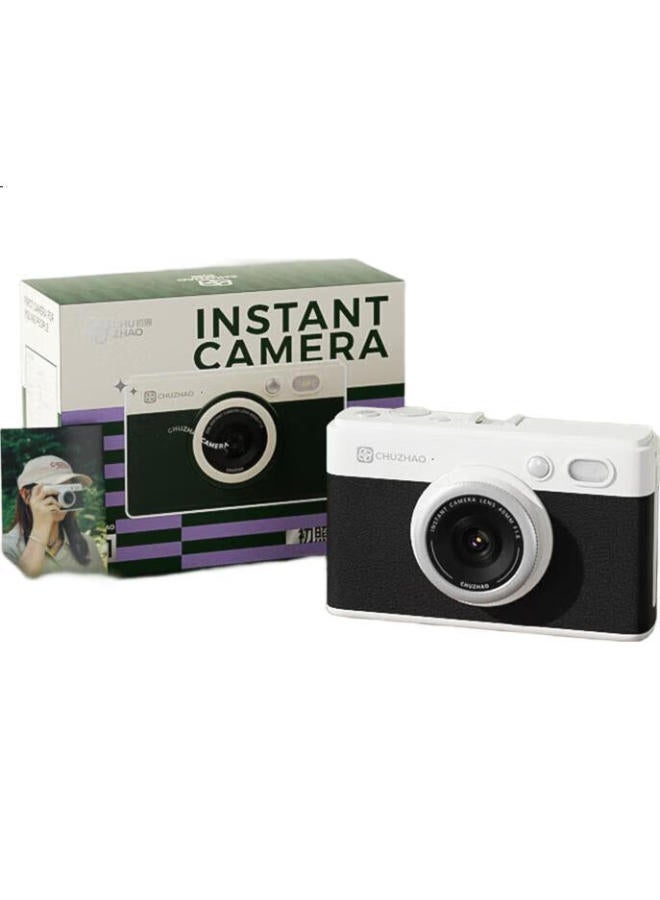 Maqucc Instant Camera Color Printing Digital Camera One-Time Imaging Travel Camera Instant Photo Birthday Gift Standard 10 Sheets Of Photo Paper - Classic Black - Image 1