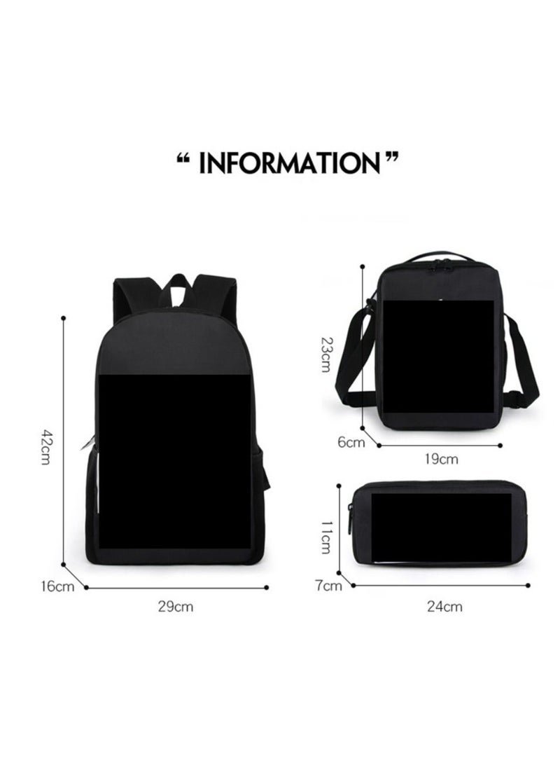 JURASSIC WORLD New Jurassic Park Dinosaur Three piece Set with Large Capacity Backpack, Student School Bag, Lunch Bag, Pen Bag - Image 2