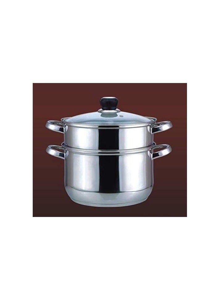 Wilson 2 Layer Stainless Steel Steamer Set 20Cm Jy-174/23 Silver  - Image 4