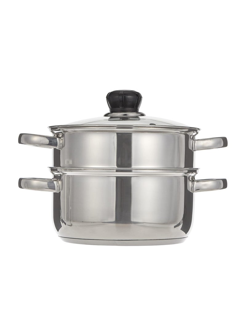 Wilson 2 Layer Stainless Steel Steamer Set 20Cm Jy-174/23 Silver  - Image 2