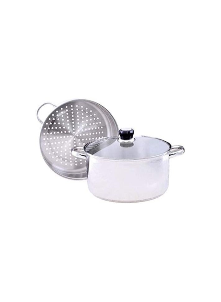 Wilson 2 Layer Stainless Steel Steamer Set 20Cm Jy-174/23 Silver  - Image 5