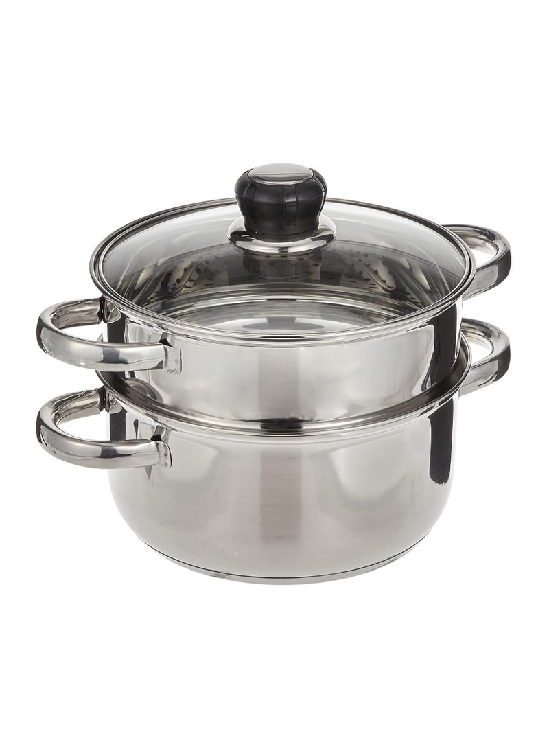 Wilson 2 Layer Stainless Steel Steamer Set 20Cm Jy-174/23 Silver  - Image 1