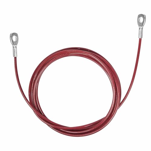 AIKESIWAY Replacement Cables for Home Gym, Fitness Pulley Cable, Weight Machine Replacement Cable -Thick 5mm(0.2inch) Heavy Duty Steel Wire Rope for Home Gym Cable (Type-A red, 39 inches) - Image 1