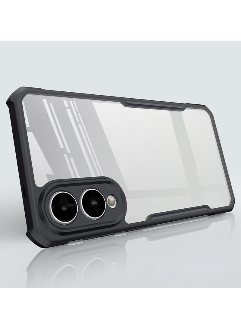 for Samsung Galaxy S25 Edge Case, Ultra Thin Lightweight, Soft TPU Bumper, Acrylic Clear Back Cover Samsung Galaxy S25 Edge, Black - Image 1