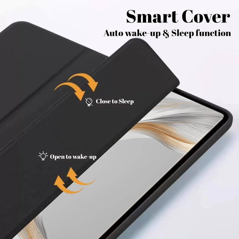 Vurtboly Cover Compatible with Huawei MatePad Pro 12.2" 2025/2024, Tri-Fold Slim Case Shockproof Honeycomb TPU Case with Durable Stand Auto Wake/Sleep Cover for Huawei MatePad Pro 12.2" 2025 (Black) - Image 3