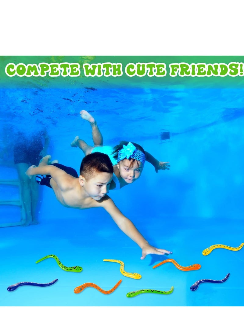 8 Pcs Pool Diving Toys, Water Snake Underwater Swimming Pool Toys, Training Dive Toys for Toddlers, Teens, and Adults, Bath Catch Game - Image 5
