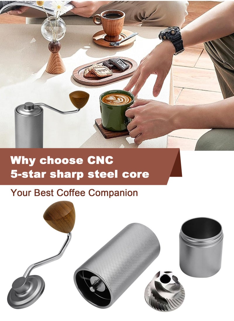 HomarKet - Manual Coffee Grinder Capacity 25g with CNC Stainless Steel Conical Burr, Internal Adjustable Setting, Double Bearing Positioning, French Press Coffee for Hand Grinder - Image 1