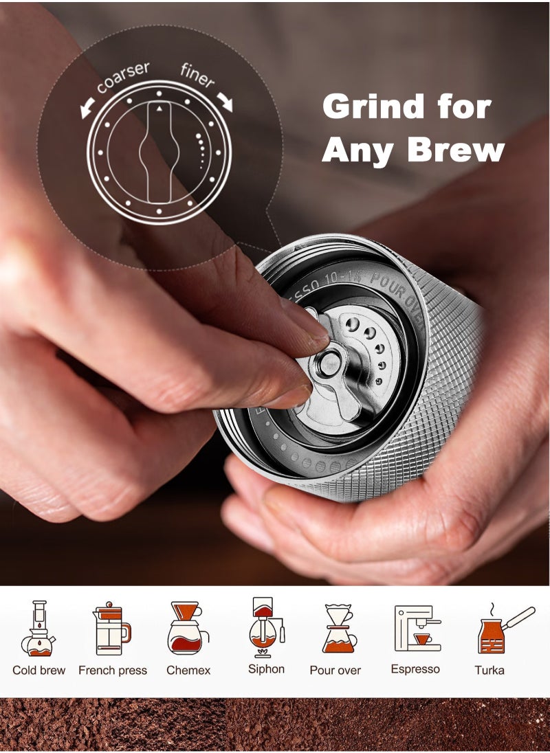 HomarKet - Manual Coffee Grinder Capacity 25g with CNC Stainless Steel Conical Burr, Internal Adjustable Setting, Double Bearing Positioning, French Press Coffee for Hand Grinder - Image 1