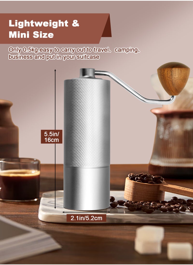 HomarKet - Manual Coffee Grinder Capacity 25g with CNC Stainless Steel Conical Burr, Internal Adjustable Setting, Double Bearing Positioning, French Press Coffee for Hand Grinder - Image 1